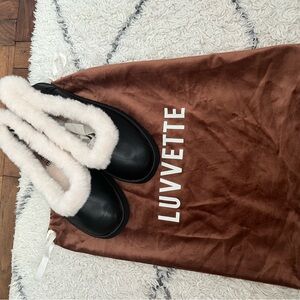 Luvvette Black and Cream Slippers